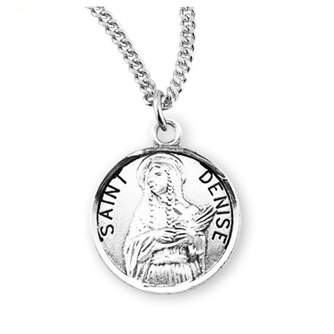 St Denise Round Sterling Silver Medal