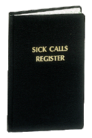 Sick Calls Register, Small Edition - books - Patrick Baker & Sons