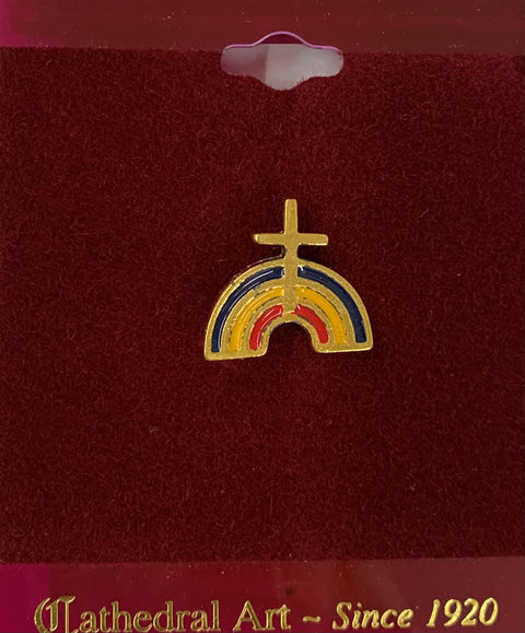 T-692 Rainbow w/Cross Lapel Pin