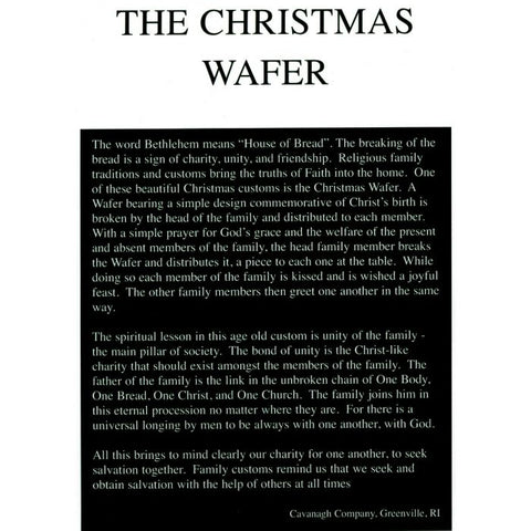 Christmas Wafers - Altar Bread, Christmas, Hosts - Patrick Baker & Sons