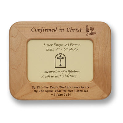 8 x 6-1/2 Inch Maple Wood Confirmed in Christ Photo Frame